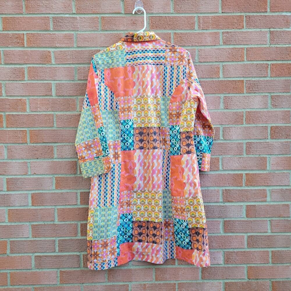 Nina Raynor Delray Beach Florida Shirtdress Patchwork size Medium - Picture 5 of 8